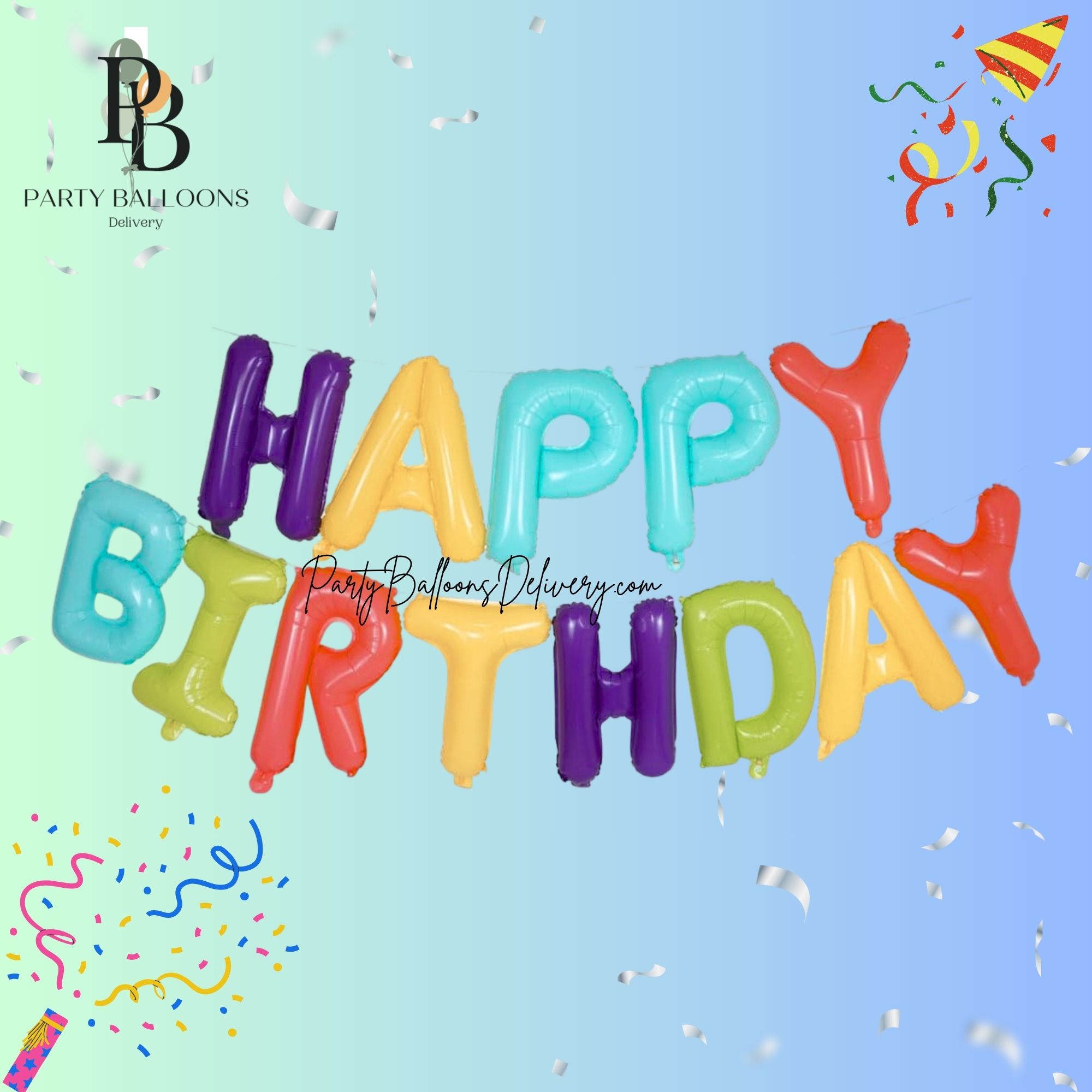 16 Inch Mix Color Happy Birthday Banner Balloons